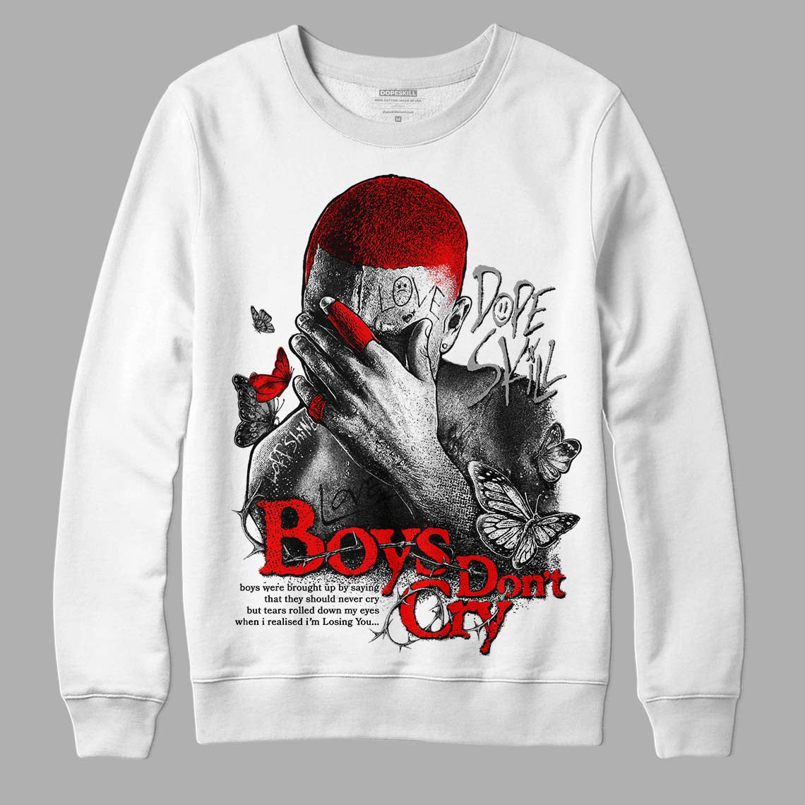 Dunk Low Panda White Black DopeSkill Sweatshirt Boys Don't Cry Graphic