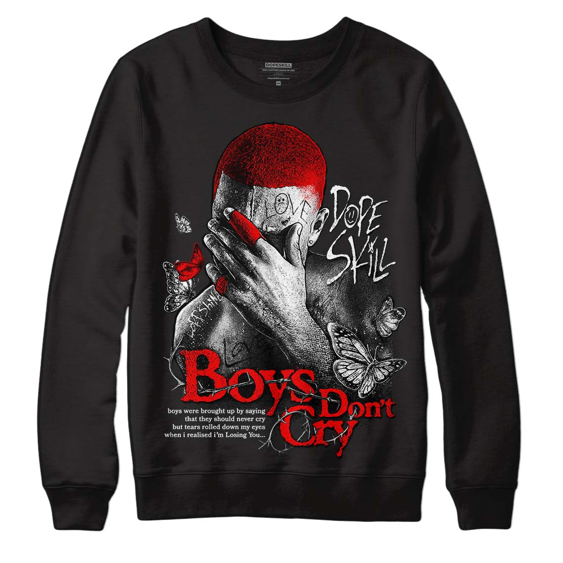 Dunk Low Panda White Black DopeSkill Sweatshirt Boys Don't Cry Graphic