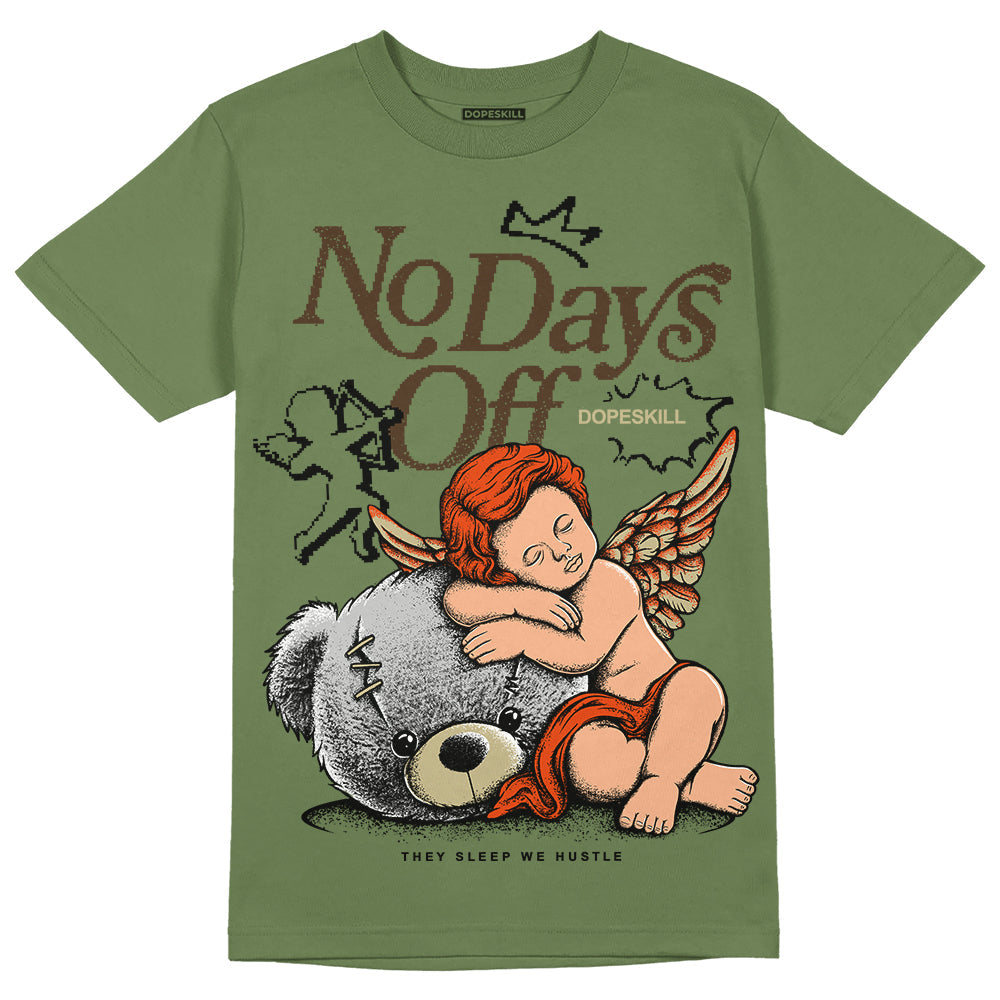 Olive Collection DopeSkill Olive T-shirt New No Days Off Graphic