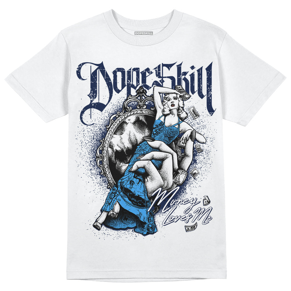 AJ Spizike White Obsidian DopeSkill T-Shirt Money Loves Me Graphic