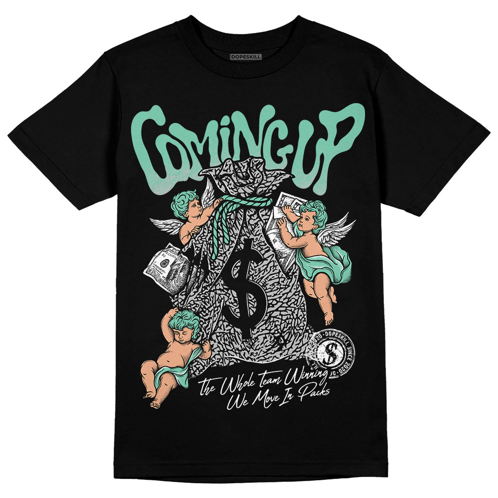 Green Glow 3s DopeSkill T-Shirt Money Bag Coming Up Graphic