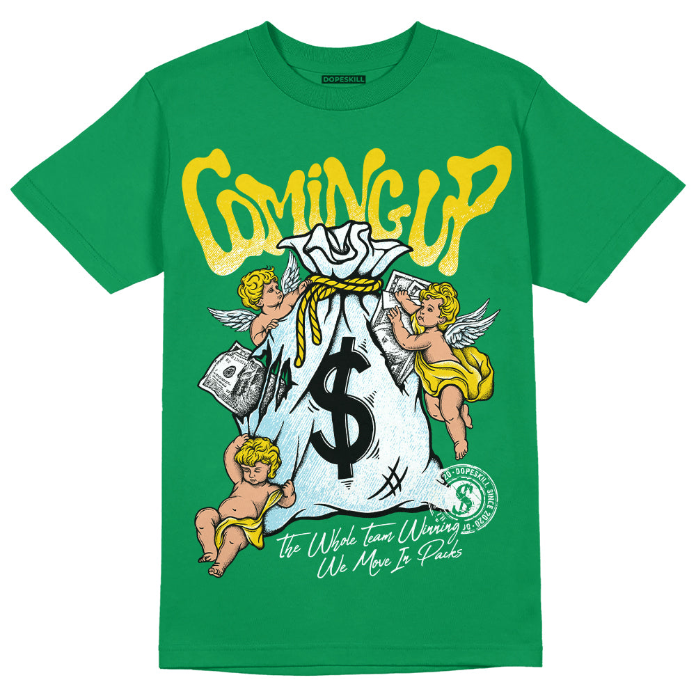 Lucky Green 5s DopeSkill Green T-shirt Money Bag Coming Up Graphic