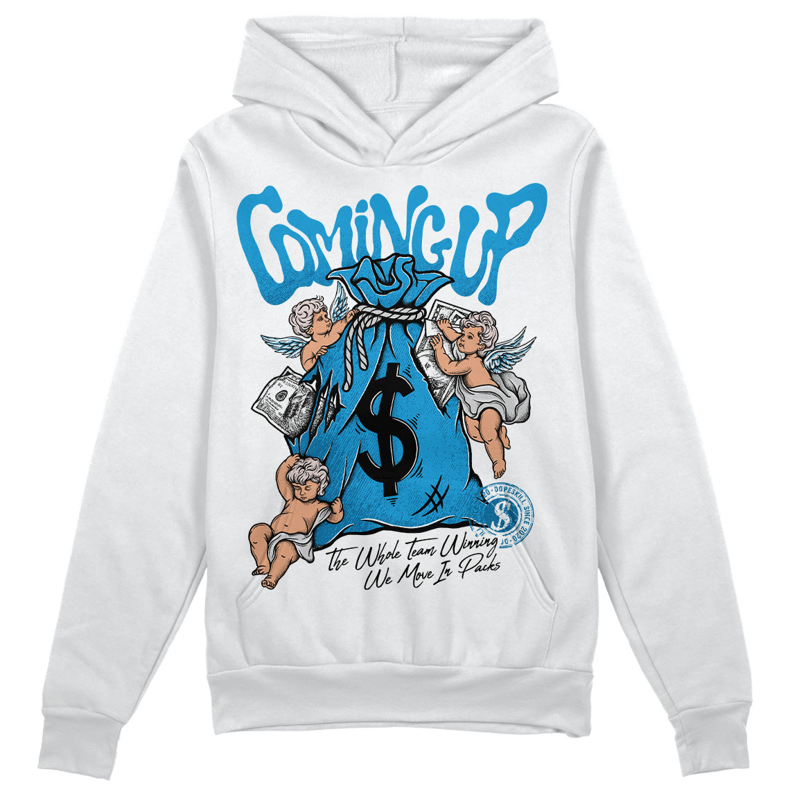 Military Blue 4s DopeSkill Hoodie Sweatshirt Money Bag Coming Up Graphic