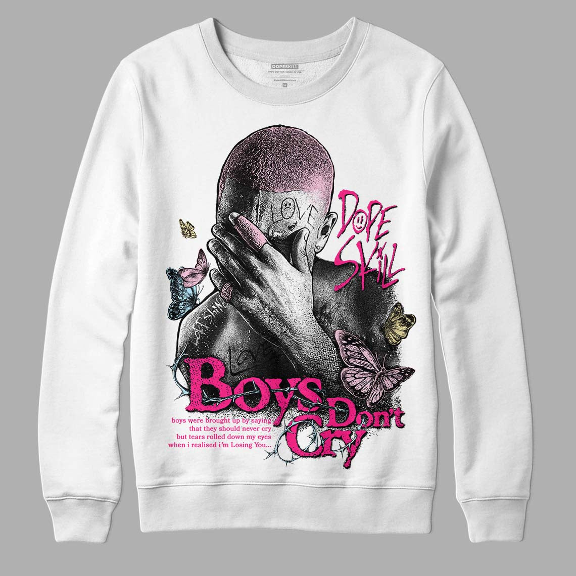 Dunk Low Pink Foam DopeSkill Sweatshirt Boys Don't Cry Graphic
