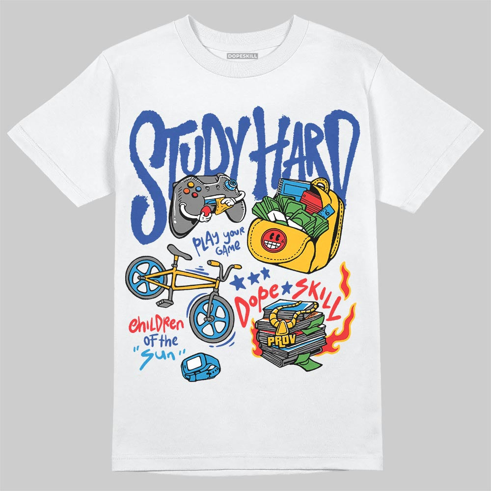 Royal Blue Collection DopeSkill T-Shirt Study Hard Graphic