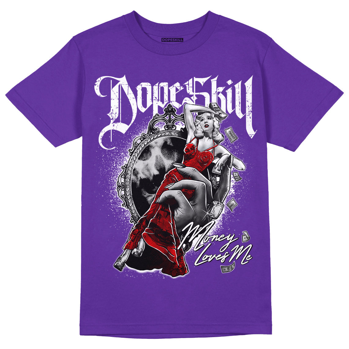 PURPLE Collection DopeSkill Purple T-shirt Money Loves Me Graphic