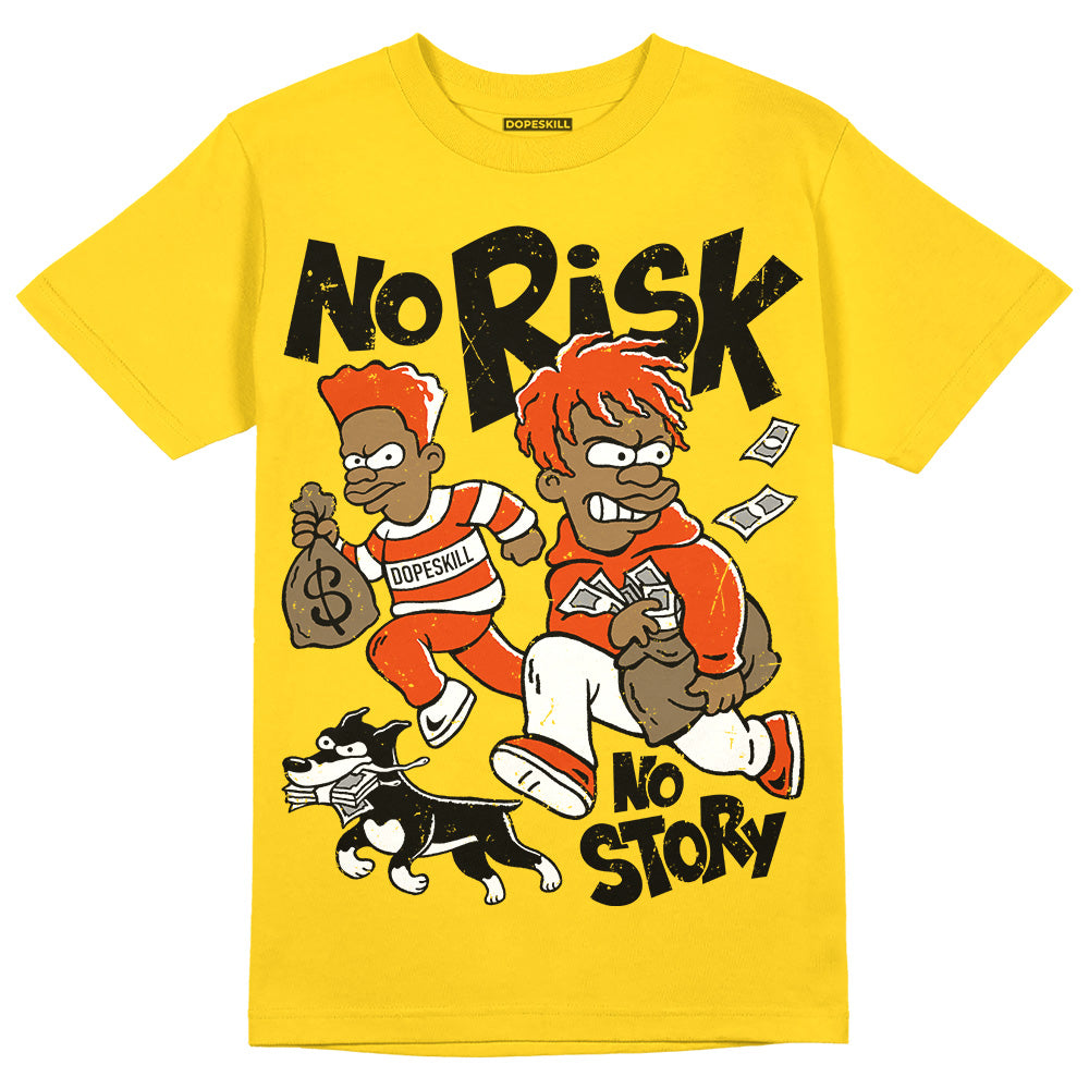 Yellow Collection DopeSkill Gold T-shirt No Risk No Story Graphic
