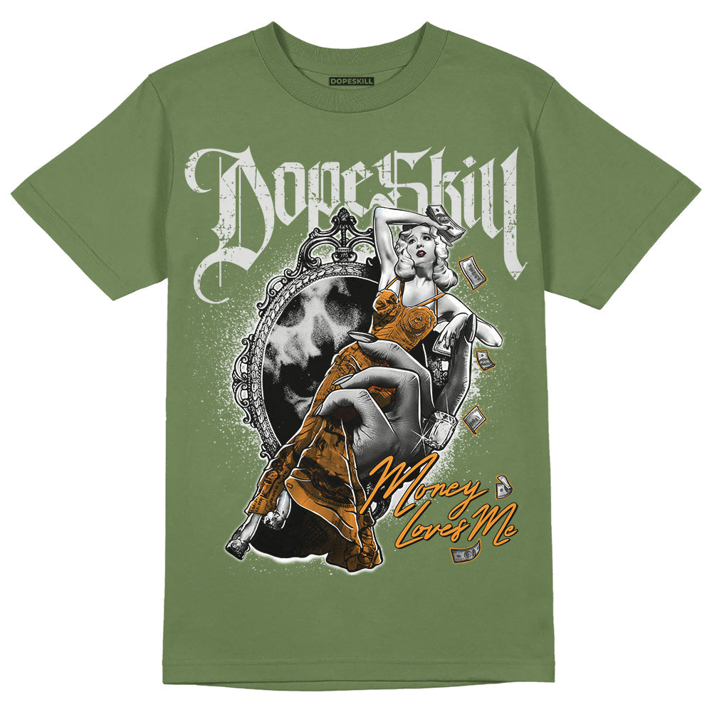 Olive 5s DopeSkill Olive T-shirt Money Loves Me Graphic