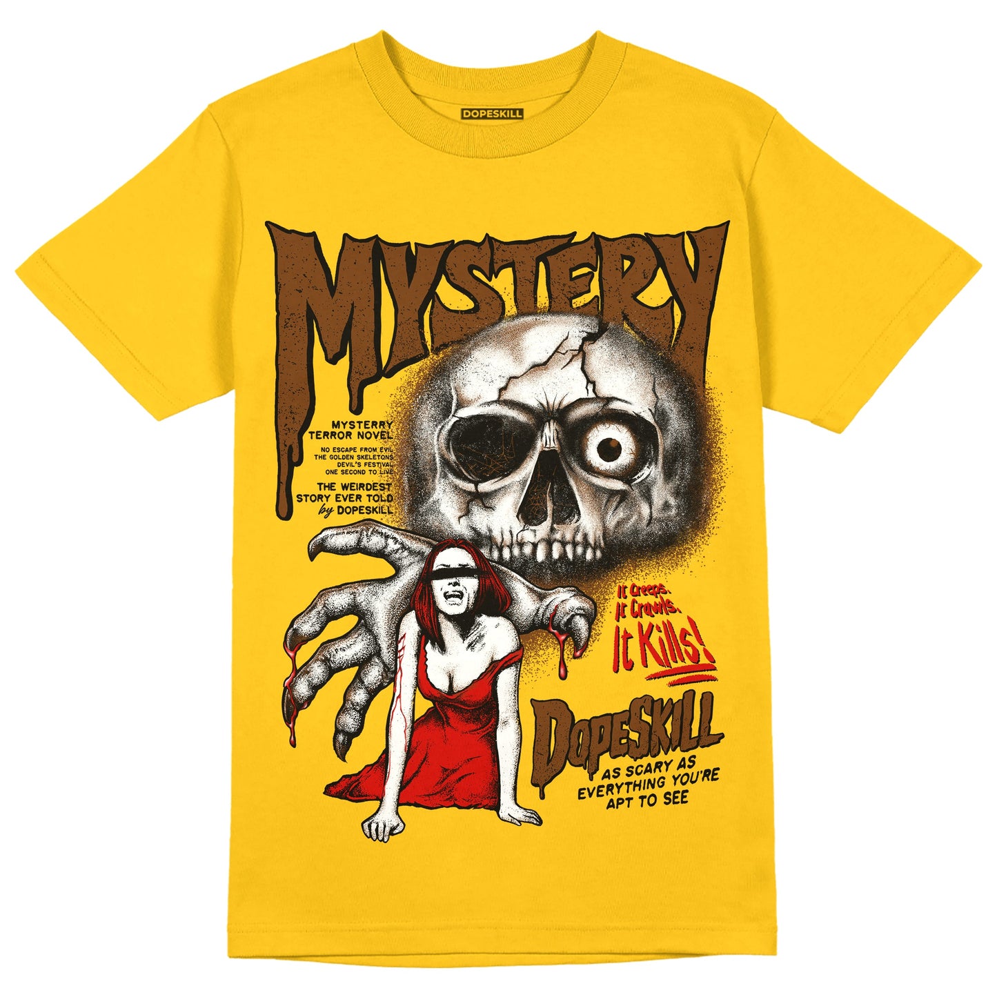 Yellow Collection DopeSkill Gold T-shirt Mystery Ghostly Grasp Graphic