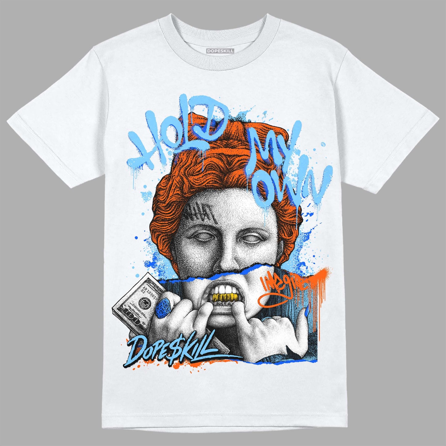 Dunk Low Futura University Blue DopeSkill T-Shirt Hold My Own Graphic
