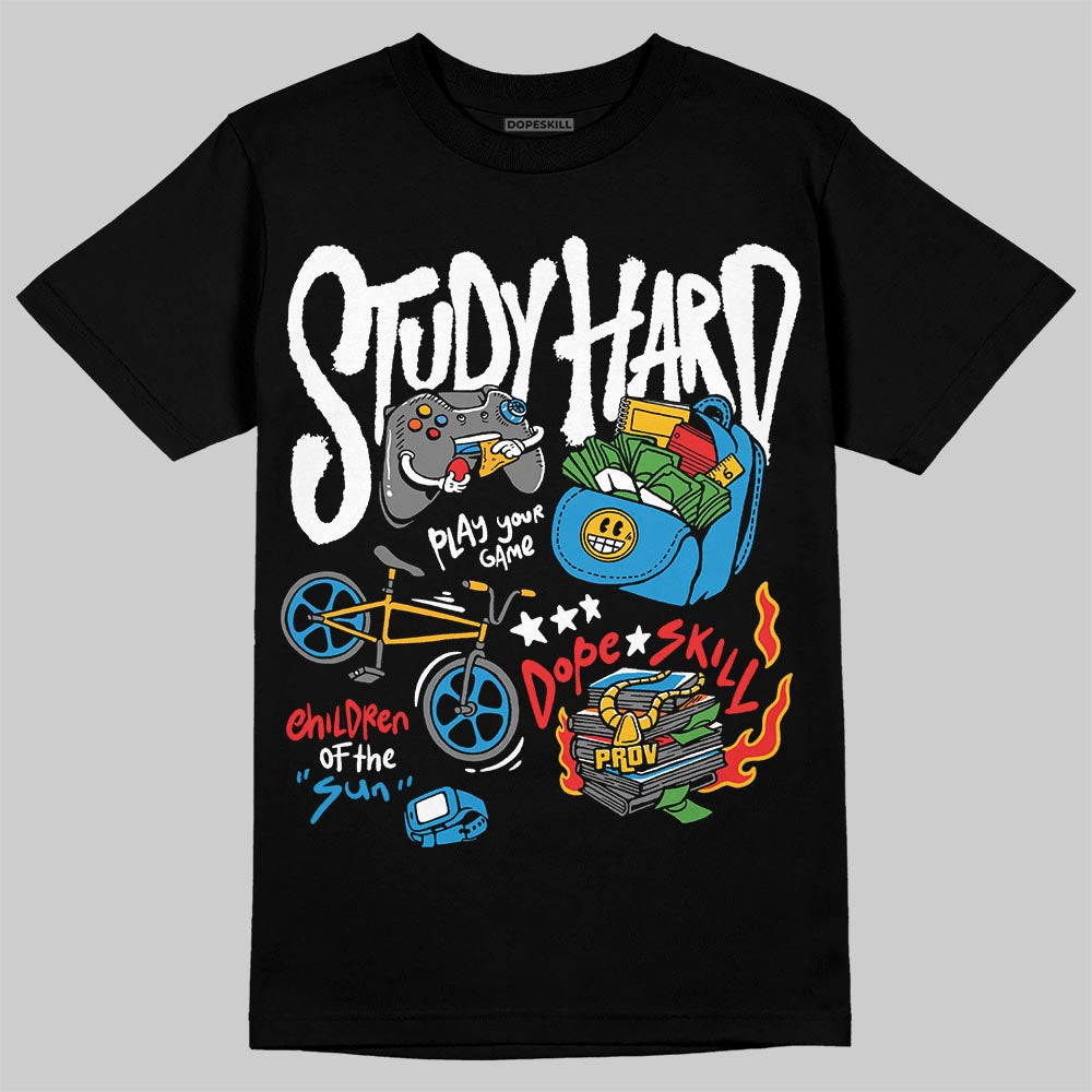 Royal Blue Collection DopeSkill T-Shirt Study Hard Graphic