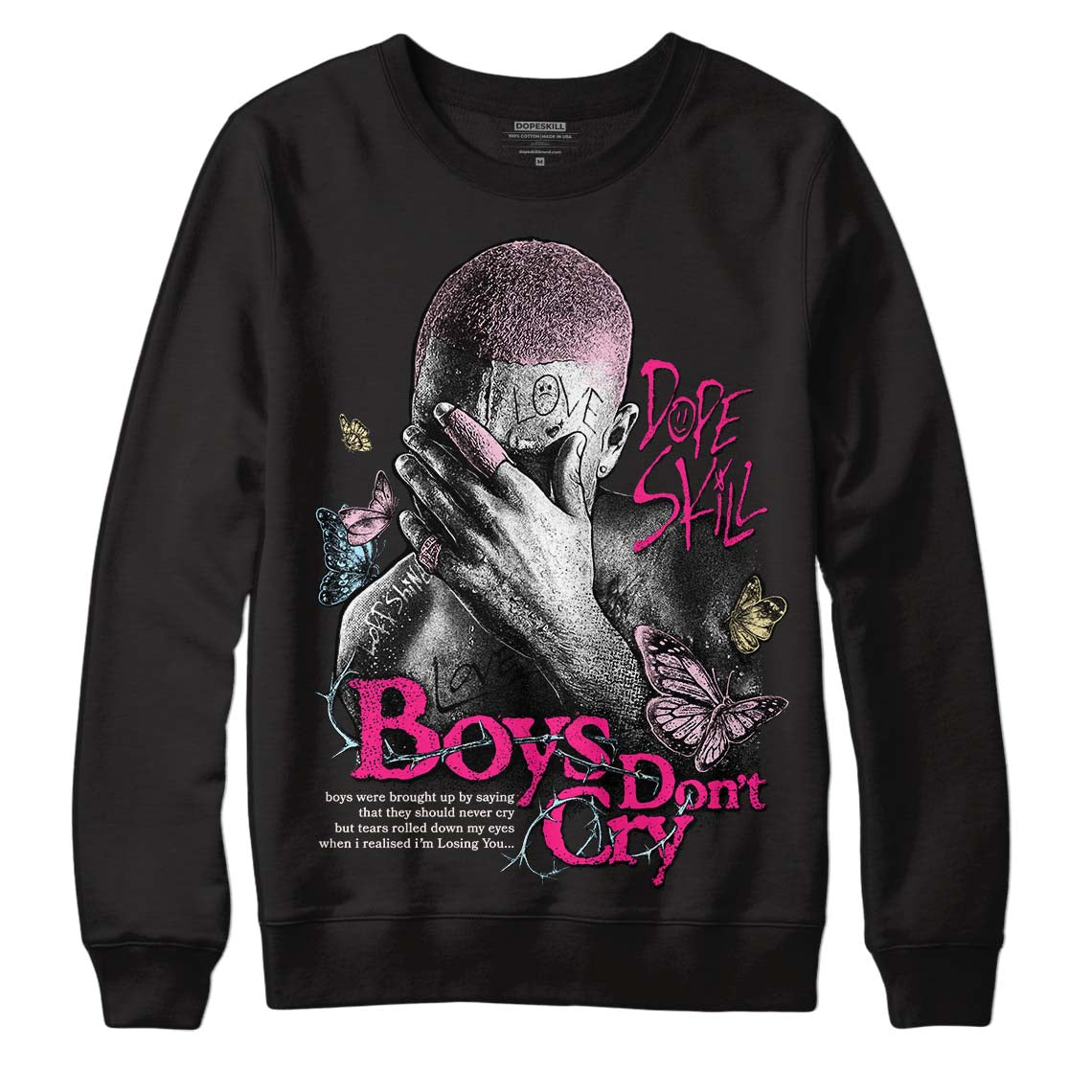 Dunk Low Pink Foam DopeSkill Sweatshirt Boys Don't Cry Graphic