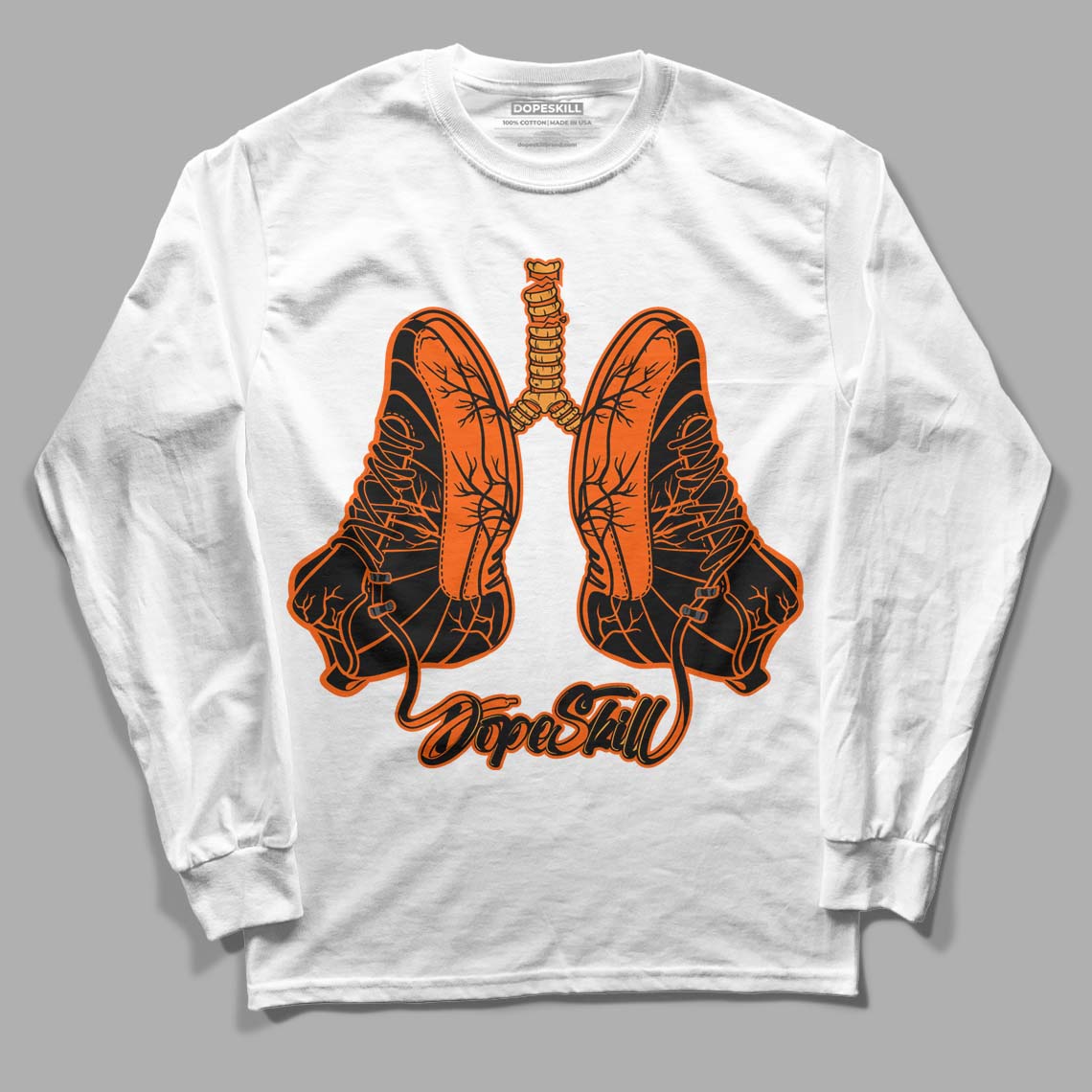 Brilliant Orange 12s DopeSkill Long Sleeve T-Shirt Breathe Graphic