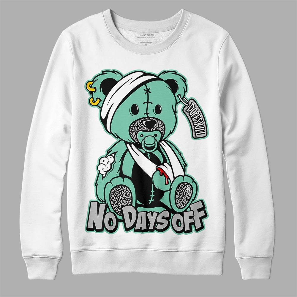 Green Glow 3s DopeSkill Sweatshirt Hurt Bear Graphic