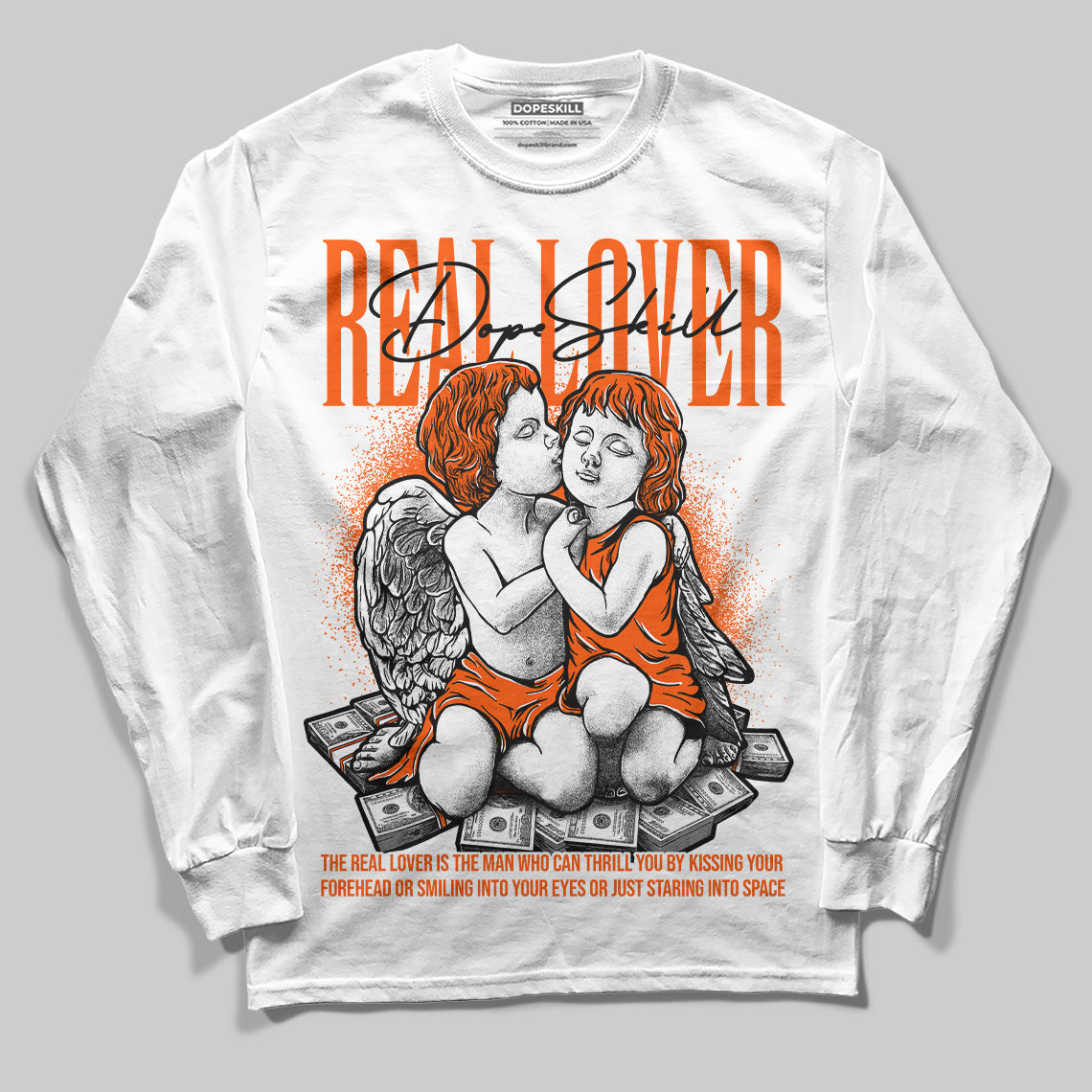Orange Milk DopeSkill Long Sleeve T-Shirt Real Lover Graphic