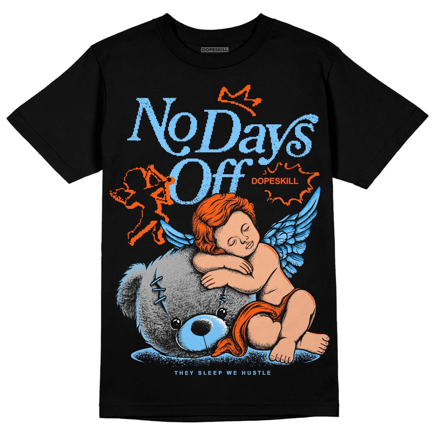 Dunk Low Futura University Blue DopeSkill T-Shirt New No Days Off Graphic