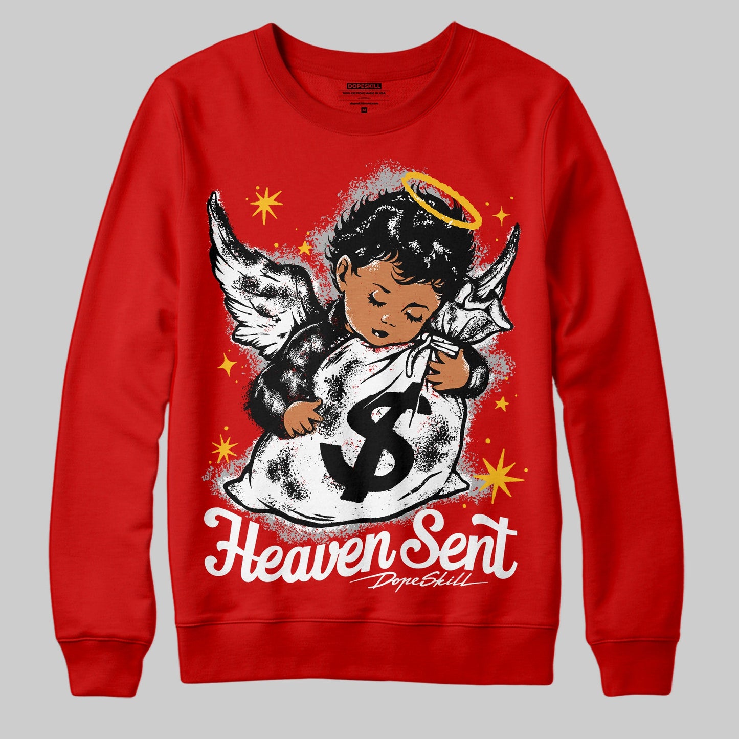 Bred Velvet 11s DopeSkill Red Sweatshirt Heaven Sent Graphic