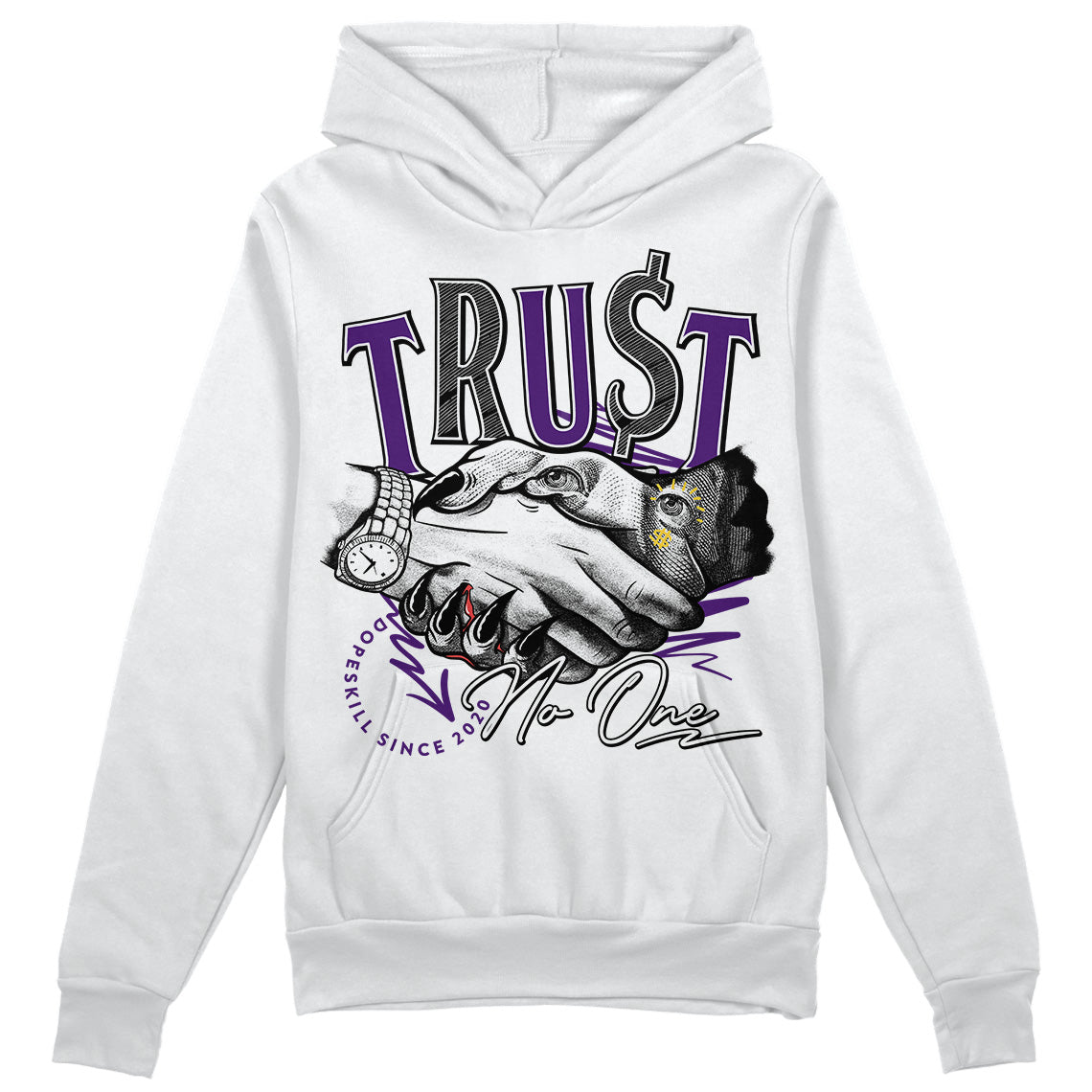Field Purple 12s DopeSkill Hoodie Sweatshirt Trust No One Graphic