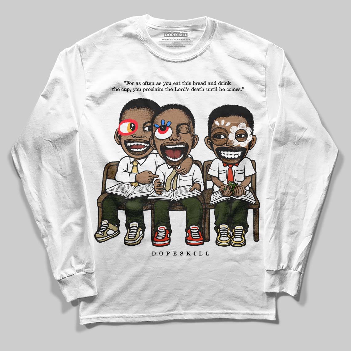 Olive Collection DopeSkill Long Sleeve T-Shirt First Sunday Graphic