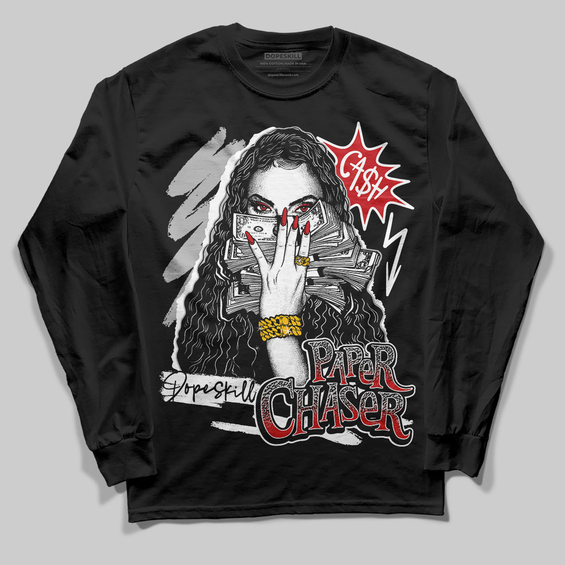 Black Cement 3s DopeSkill Long Sleeve T-Shirt NPC Graphic