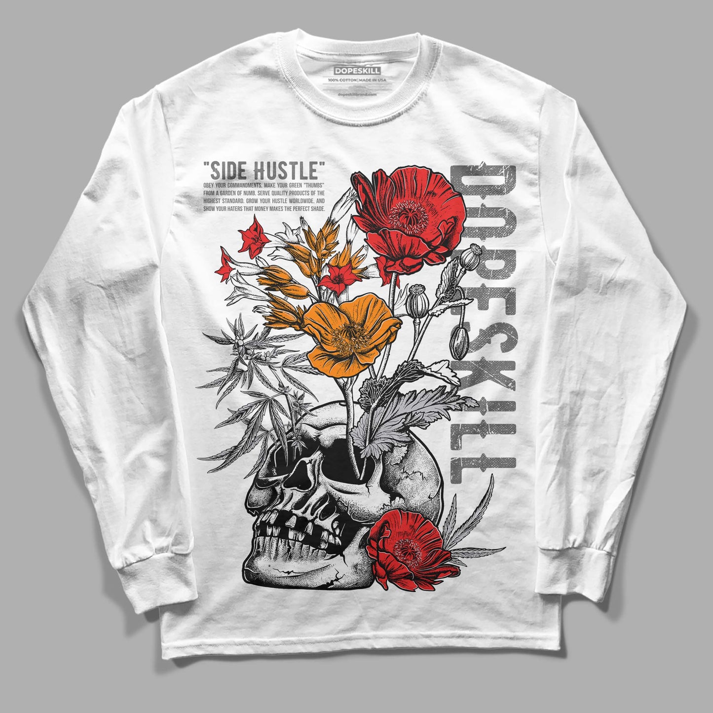 Grey Collection DopeSkill Long Sleeve T-Shirt Side Hustle Graphic