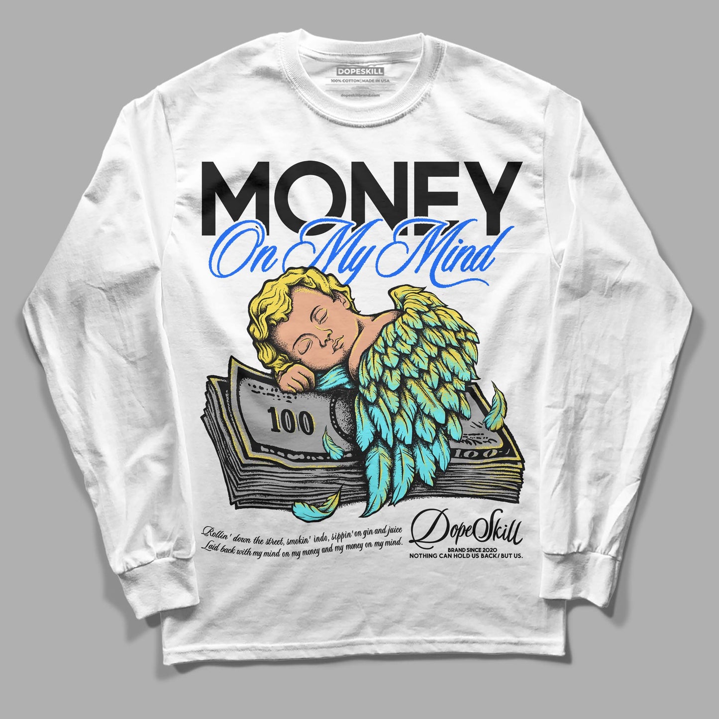 Aqua 5s DopeSkill Long Sleeve T-Shirt MOMM Graphic