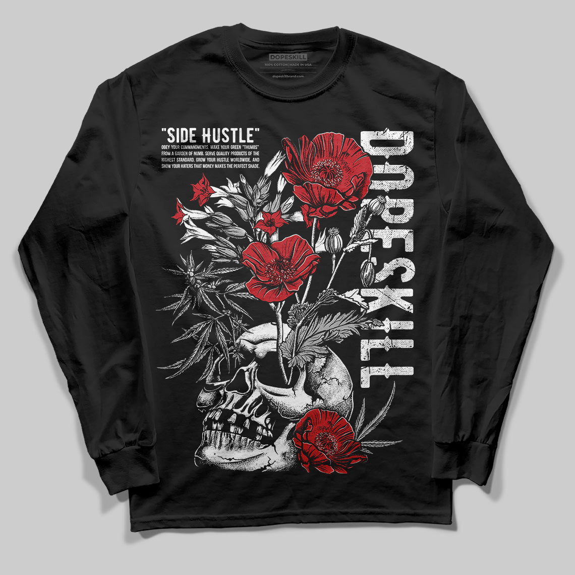 Bred Velvet 11s DopeSkill Long Sleeve T-Shirt Side Hustle Graphic