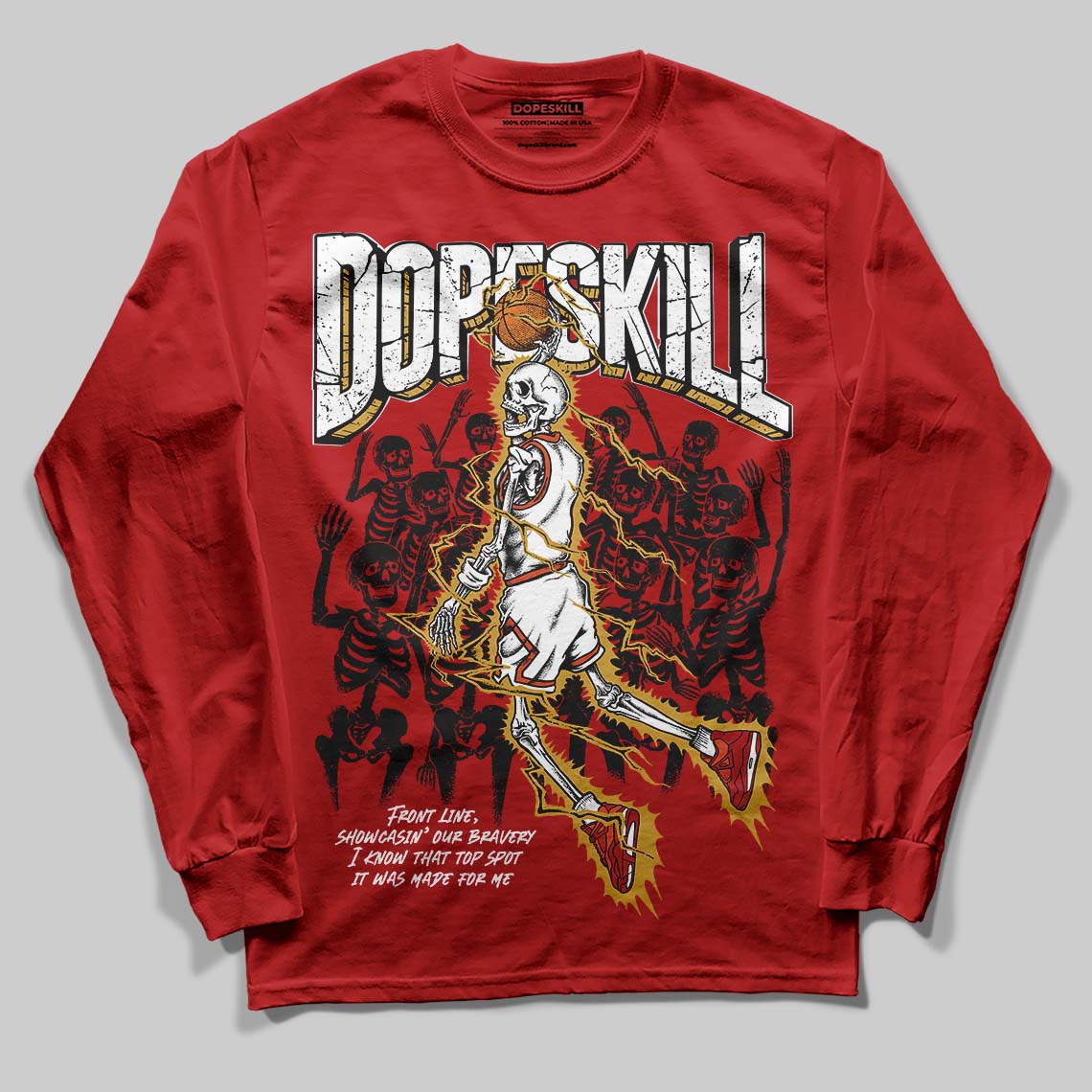 Brick By Brick 4s DopeSkill Long Sleeve T-Shirt Thunder Dunk Graphic