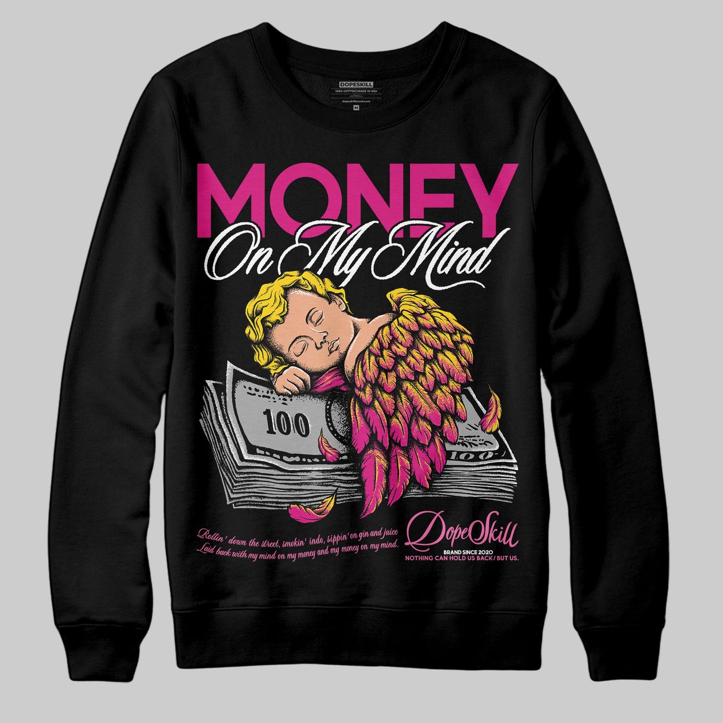 Rick RO Pink Leather Sneakers DopeSkill Sweatshirt MOMM Graphic