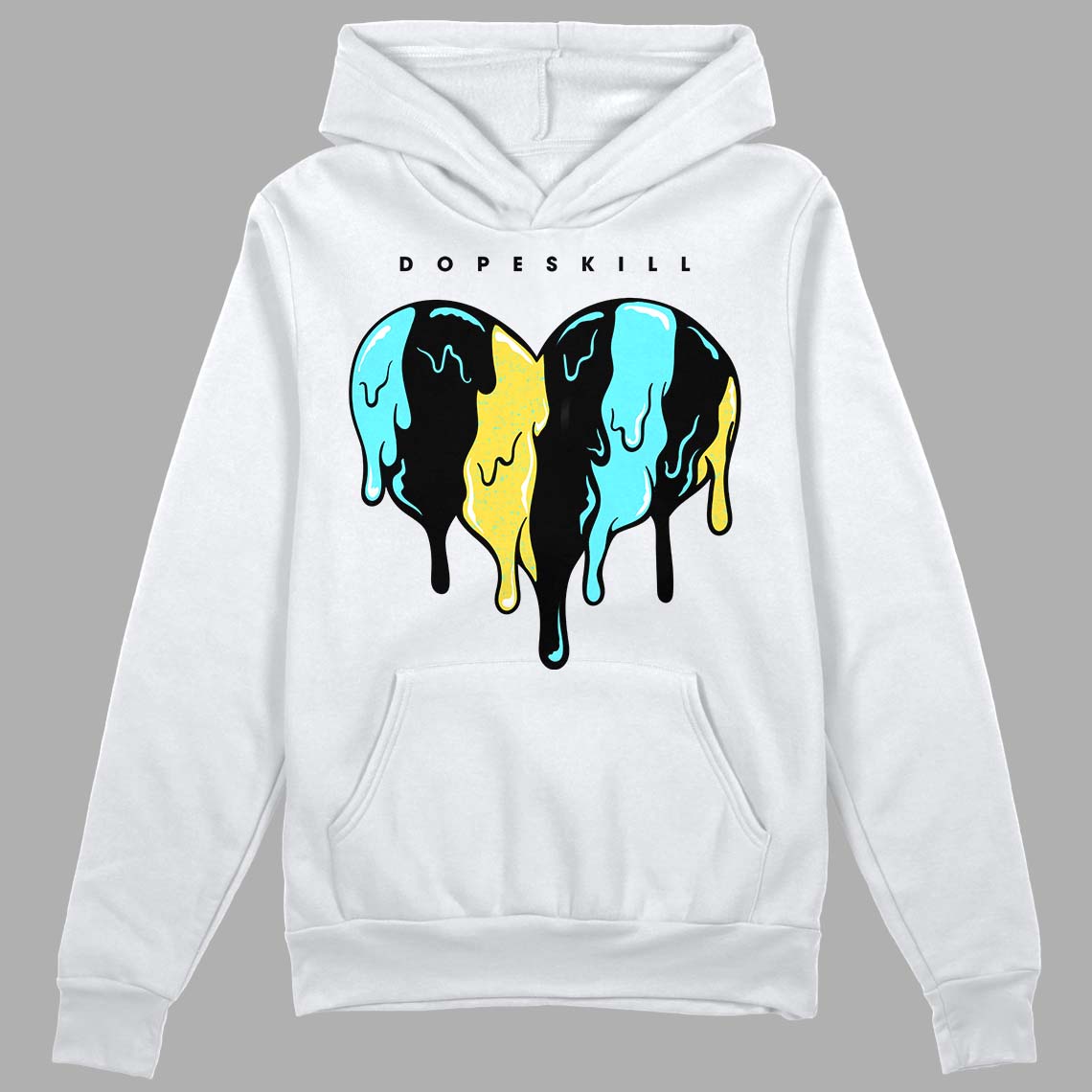 Aqua 5s DopeSkill Hoodie Sweatshirt Slime Drip Heart Graphic