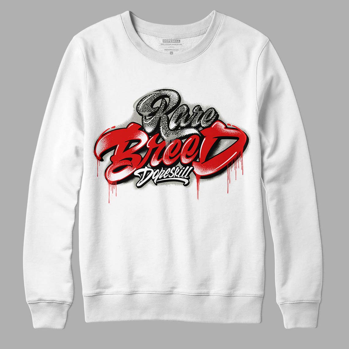 Fire Red 3s DopeSkill Sweatshirt Rare Breed Type Graphic