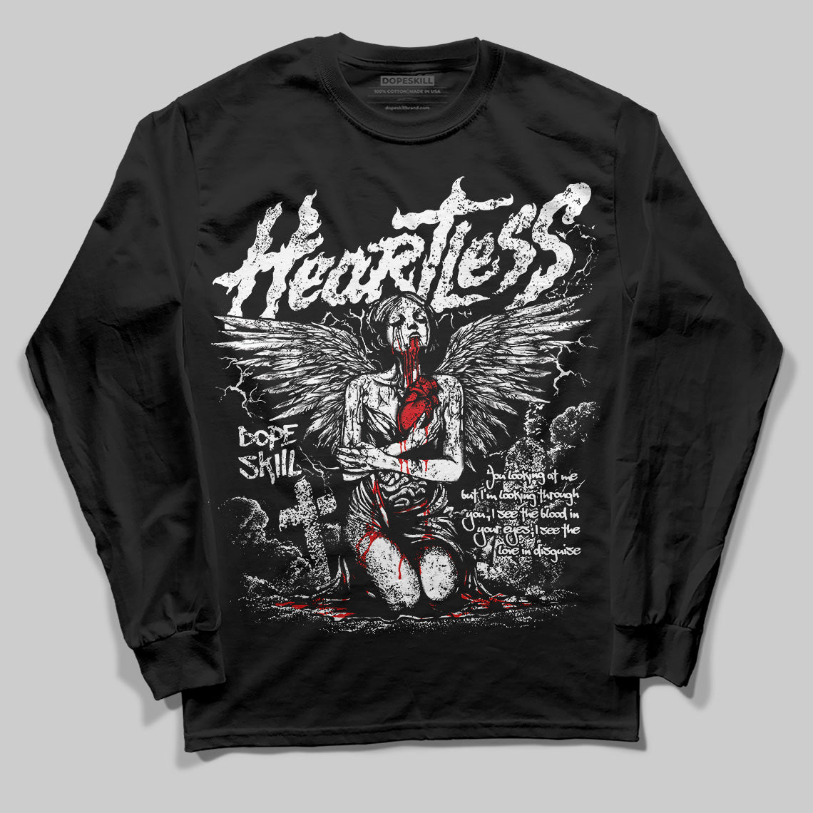 Dunk Panda White Black DopeSkill Long Sleeve T-Shirt Heartless Graphic