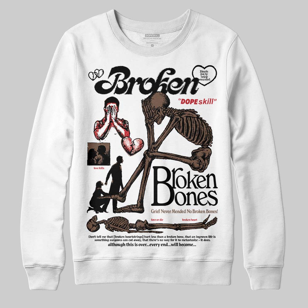 Olive 9s DopeSkill Sweatshirt Broken Bones Graphic
