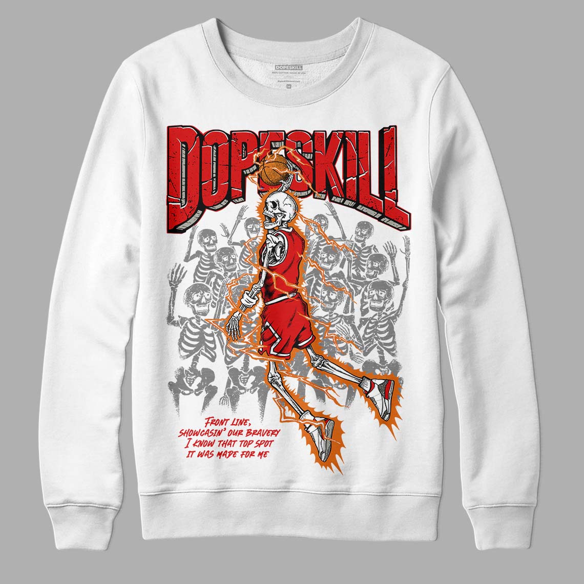 Fire Red 3s DopeSkill Sweatshirt Thunder Dunk Graphic