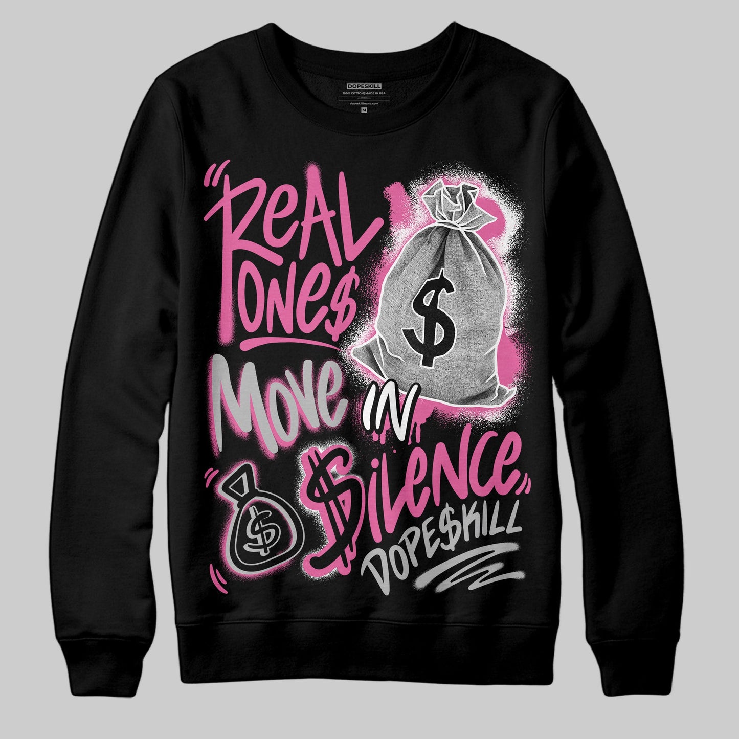 Kayano 14 Cream Sweet Pink DopeSkill Sweatshirt Real Ones Move In Silence Graphic