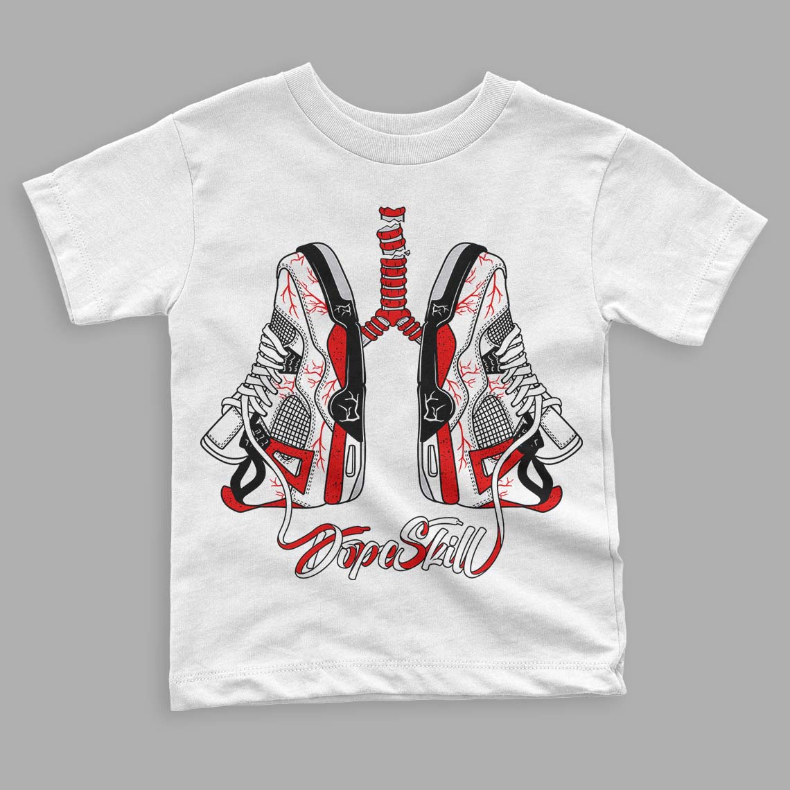 Red Cement 4S DopeSkill Toddler Kids T-shirt Breathe Graphic