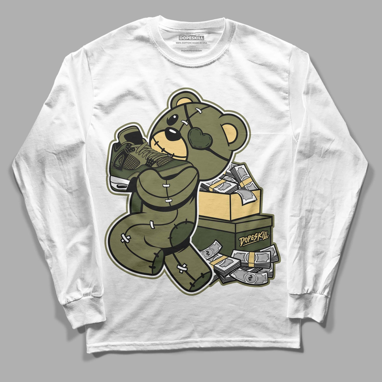Craft Olive 4s DopeSkill Long Sleeve T-Shirt Bear Steals Sneaker Graphic