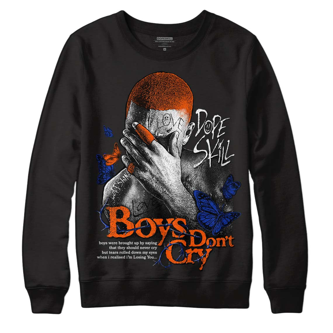 Dunk Low Futura Orange Blaze DopeSkill Sweatshirt Boys Don't Cry Graphic