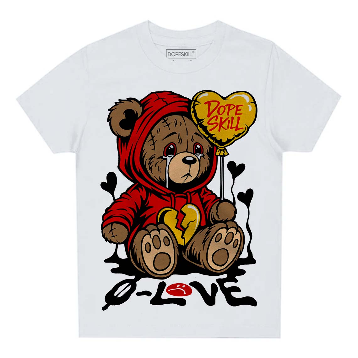Cherry 12s DopeSkill Toddler Kids T-shirt Broken Bear Graphic