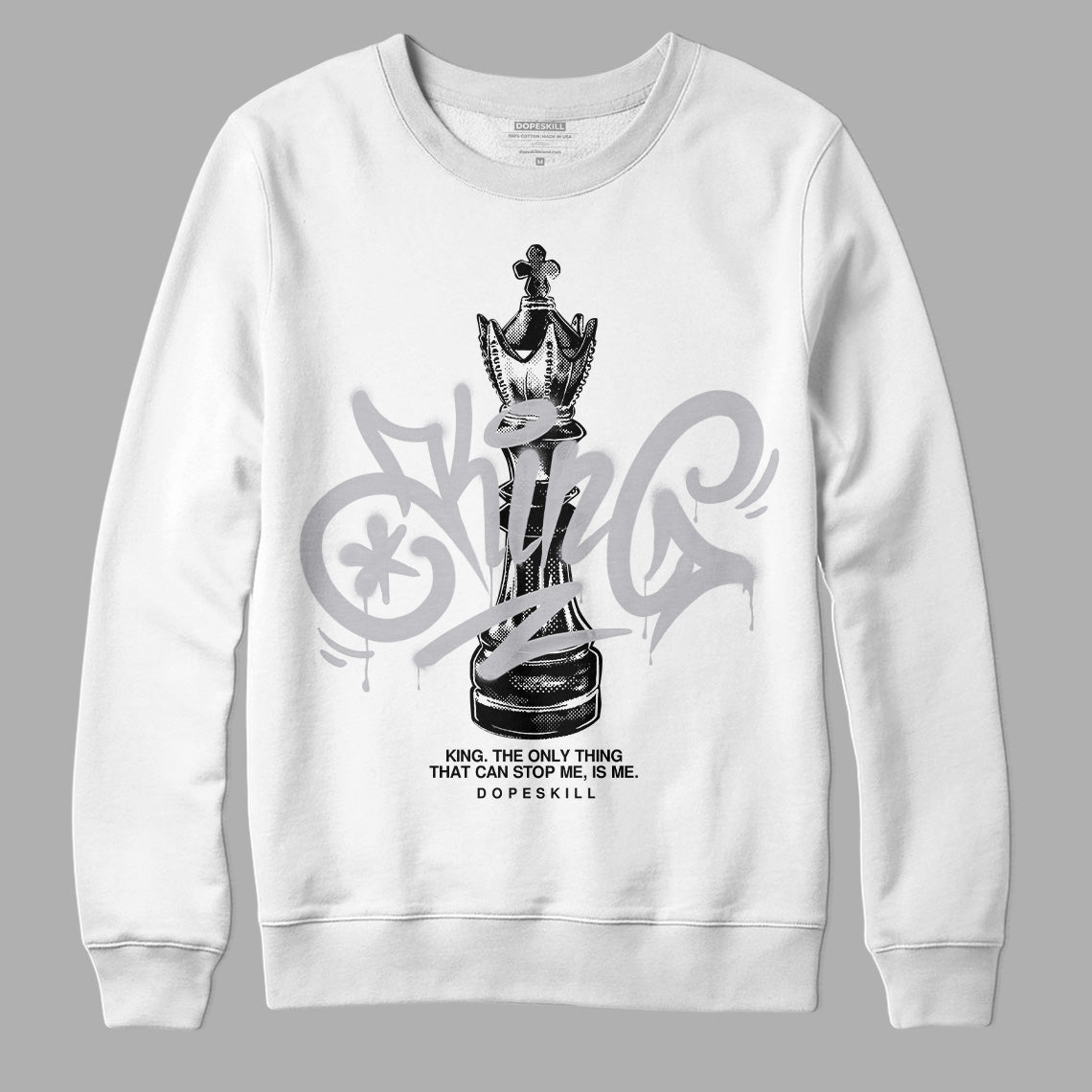 Cement Grey 11s DopeSkill Sweatshirt King Chess Graphic