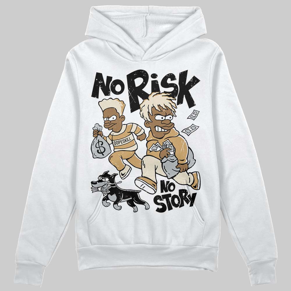 Reverse Metallic 5s DopeSkill Hoodie Sweatshirt No Risk No Story Graphic