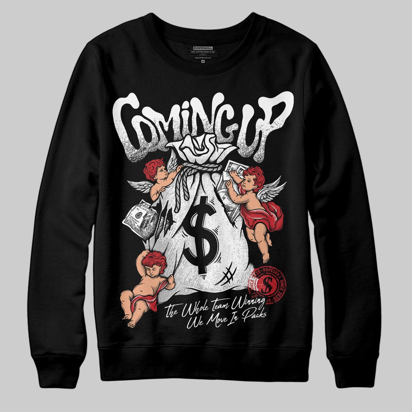 Bred Velvet 11s DopeSkill Sweatshirt Money Bag Coming Up Graphic