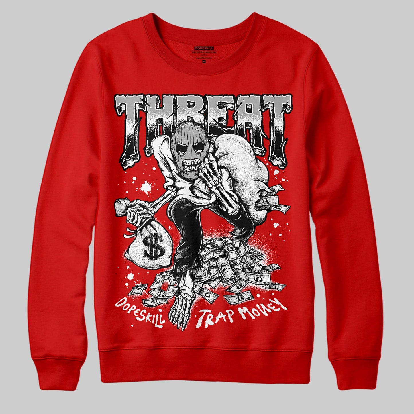 Bred Velvet 11s DopeSkill Red Sweatshirt Threat Graphic