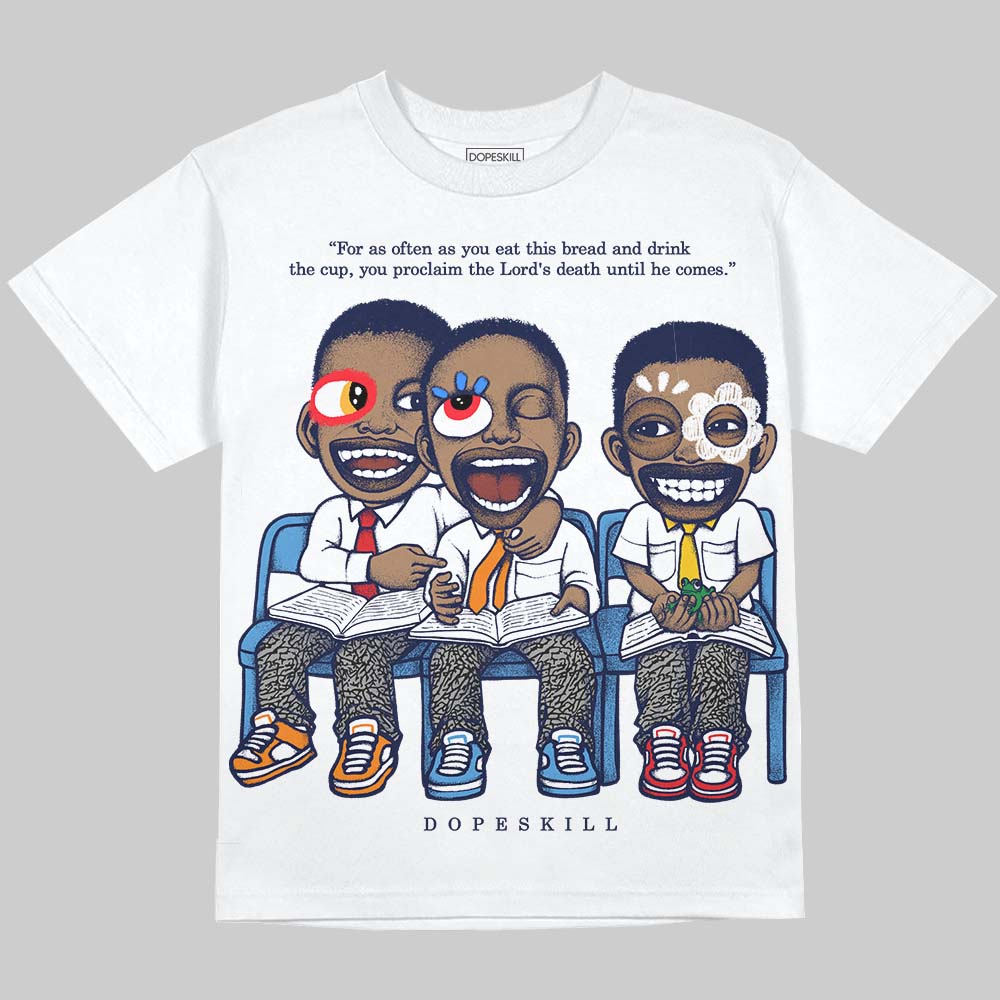 Midnight Navy 3s DopeSkill Oversize Print T-Shirt First Sunday Graphic