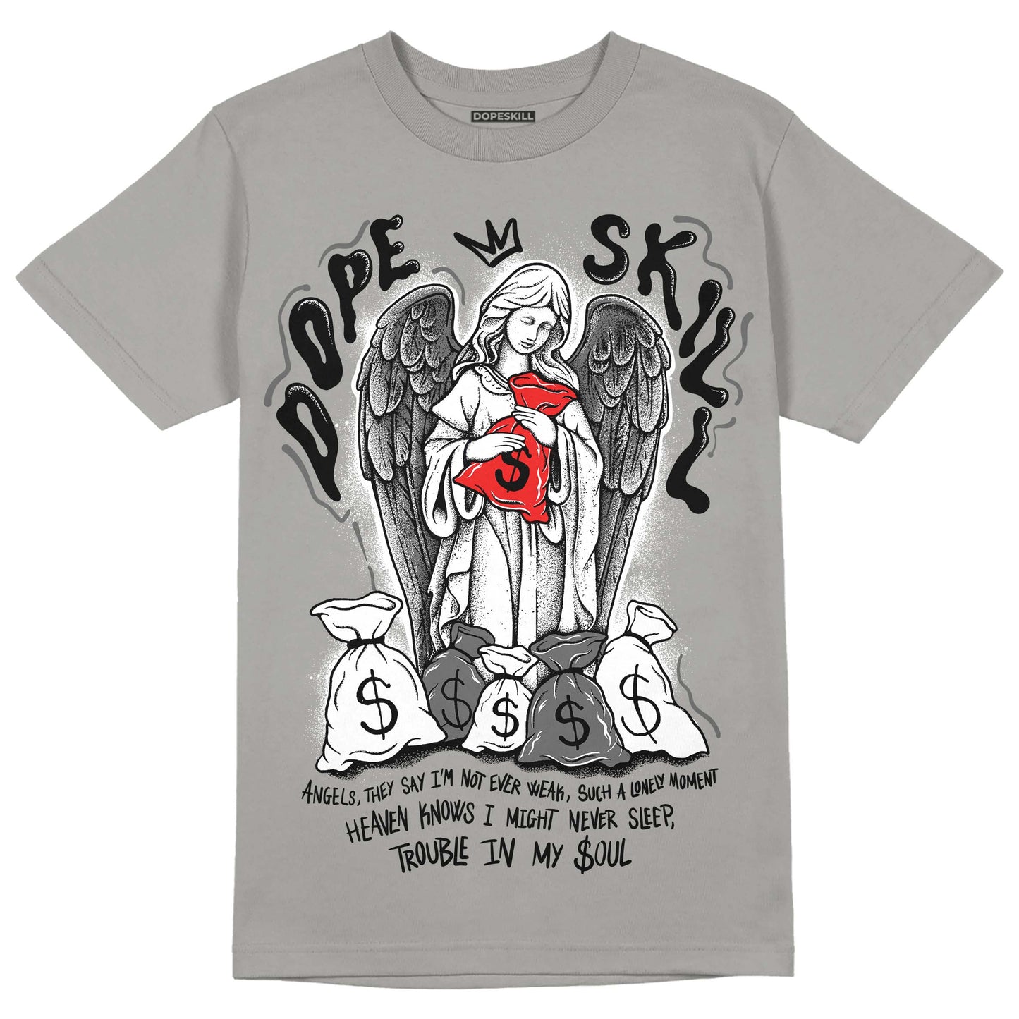 Grey Collection DopeSkill Grey T-shirt Angels Graphic
