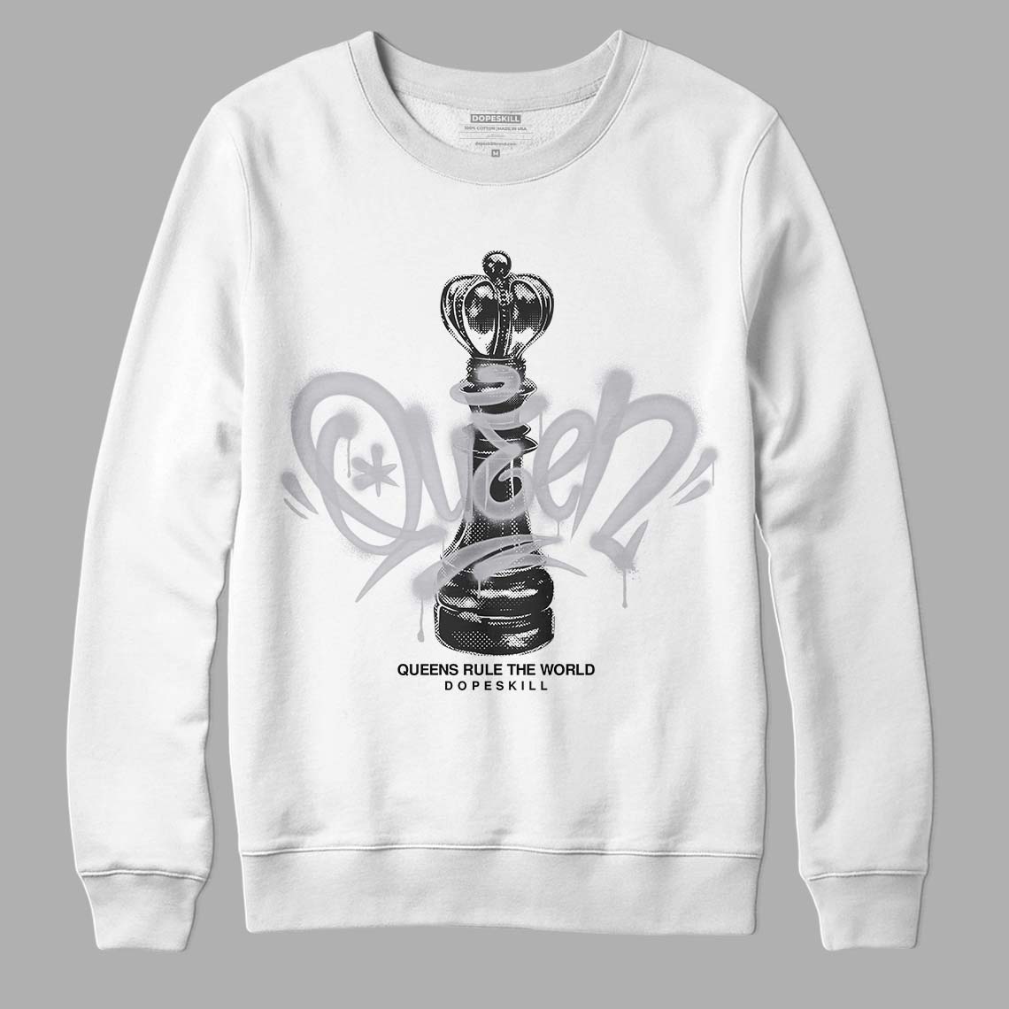 Cement Grey 11s DopeSkill Sweatshirt Queen Chess Graphic
