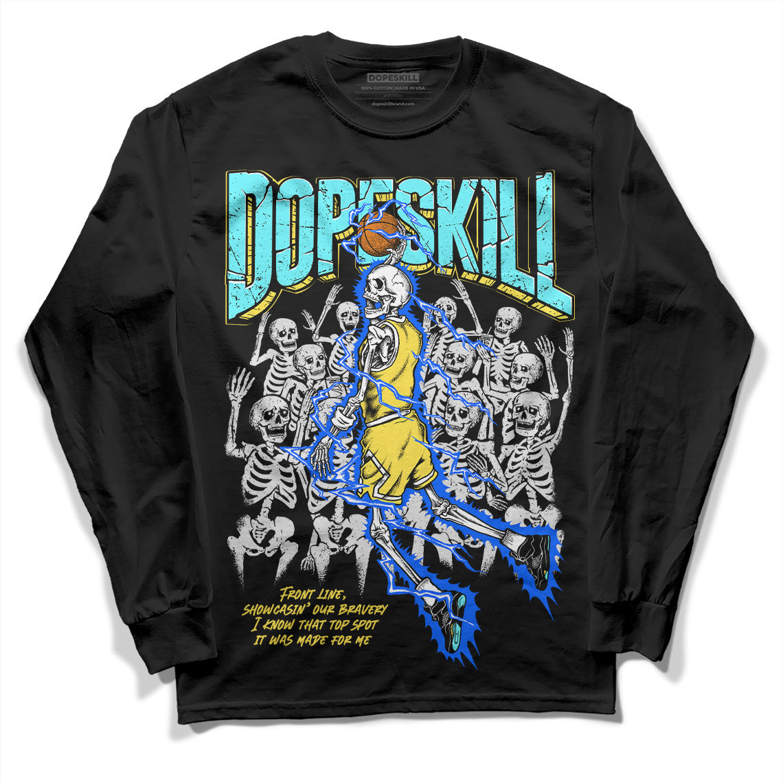 Aqua 5s DopeSkill Long Sleeve T-Shirt Thunder Dunk Graphic