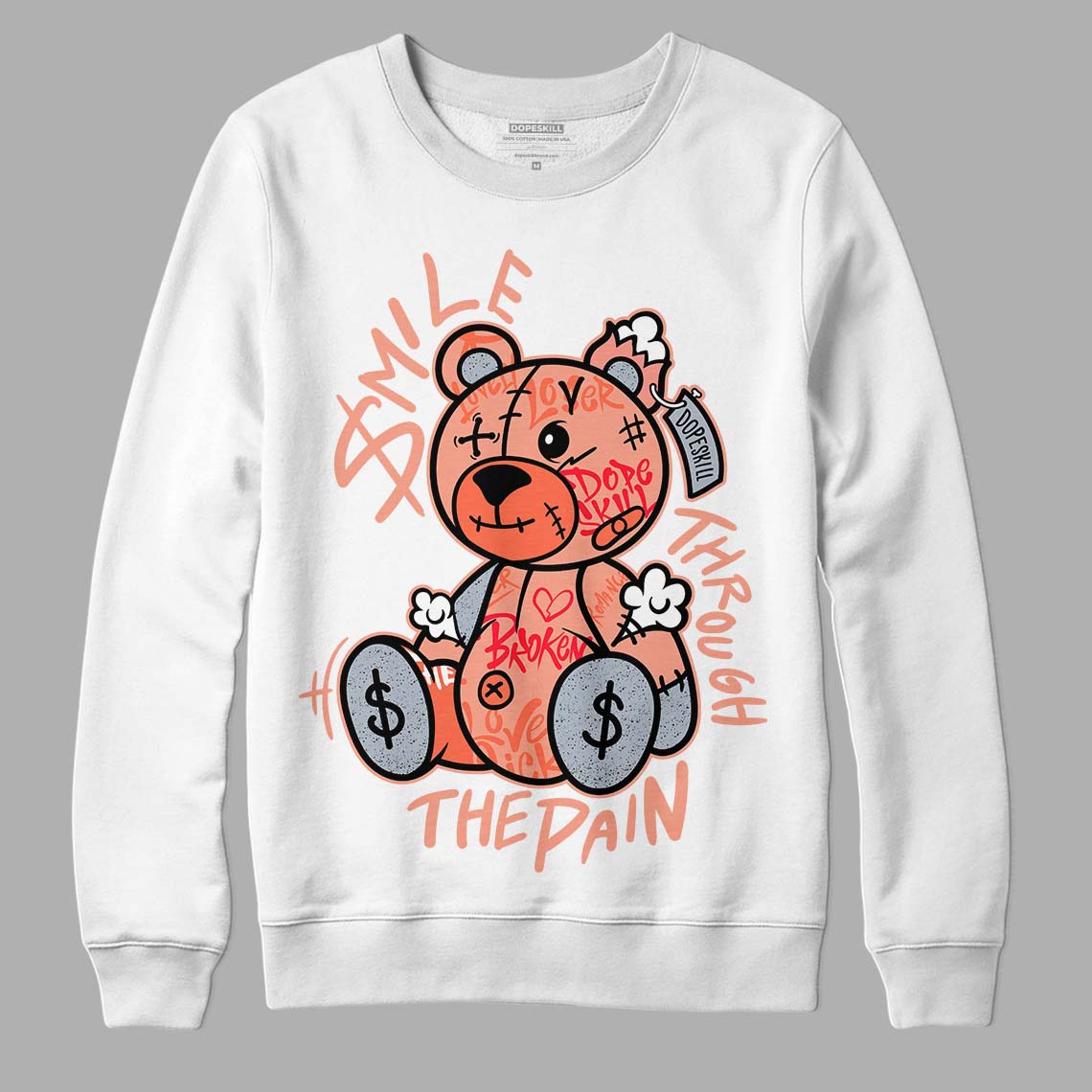 Crimson Bliss 5s DopeSkill Sweatshirt Smile Through The Pain Graphic
