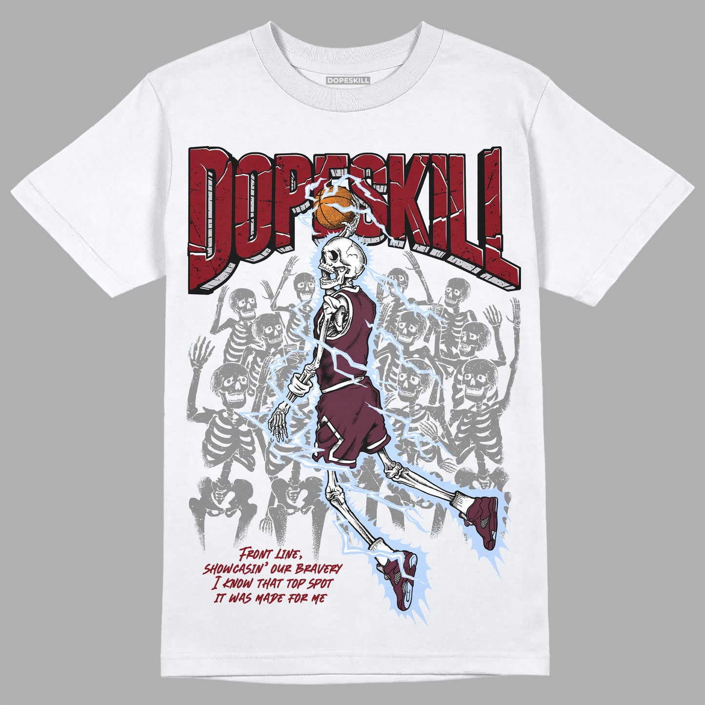 Burgundy 5s DopeSkill T-Shirt Thunder Dunk Graphic