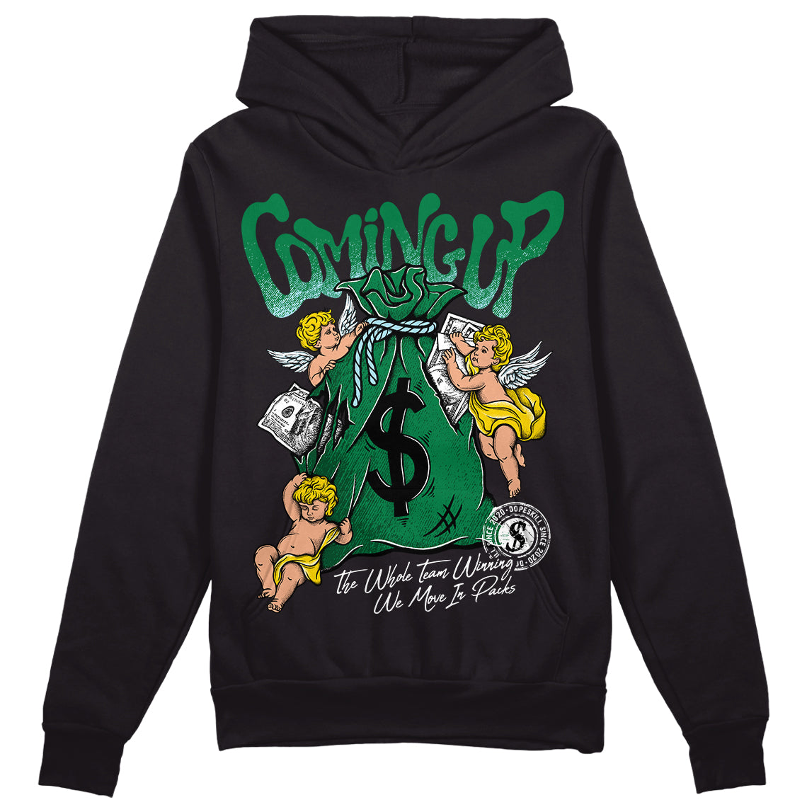 Lucky Green 5s DopeSkill Hoodie Sweatshirt Money Bag Coming Up Graphic